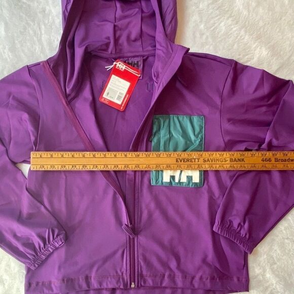 Helly Hansen Purple Cropped Fleece Full Zip Jacket Size Medium - Picture 5 of 8